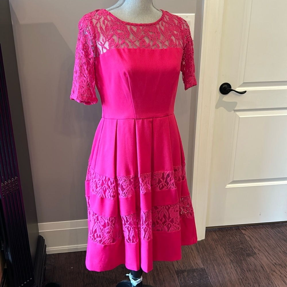 Elegant Pink Lace Dress
